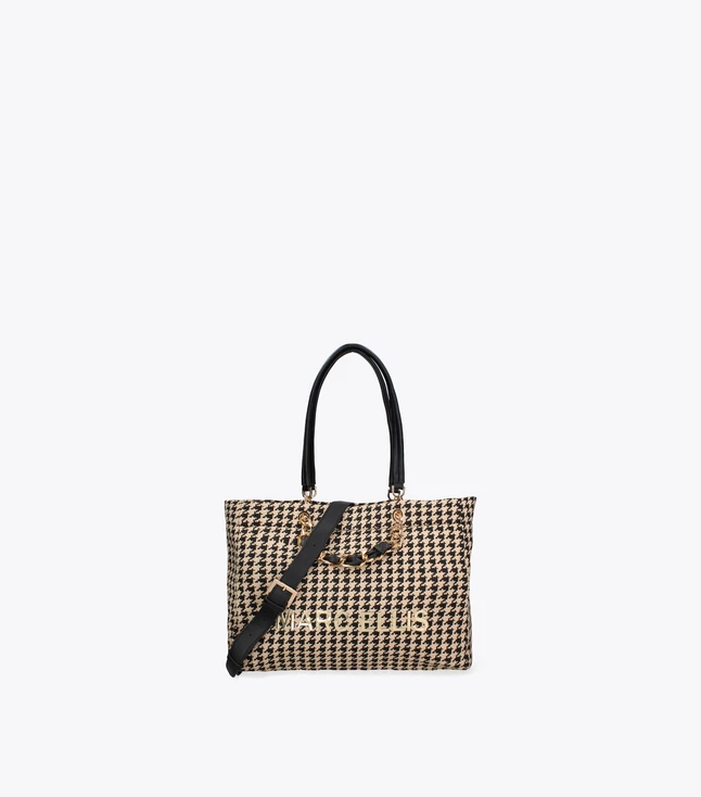 Casual Fabric Tote Bag for Women with Zipper Closure and Adjustable Strap
