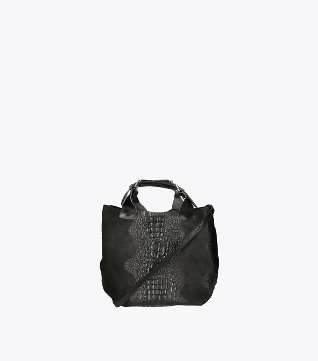 Minimalist Leather Tote Bag with Crocodile Print for Women
