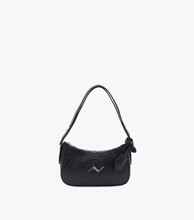 Elegant Leather Shoulder Bag Embossed Pattern for Everyday Use