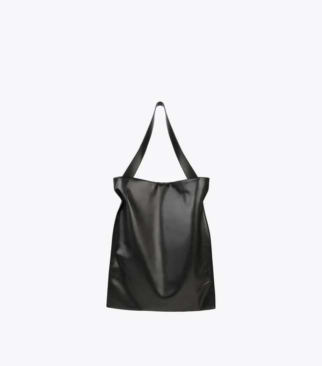 Minimalist Recycled Polyester Totes for Women with Ribbon Handle and External Pockets
