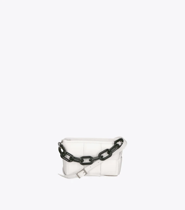 Casual Leather Crossbody Bag for Women with Chain Accent

