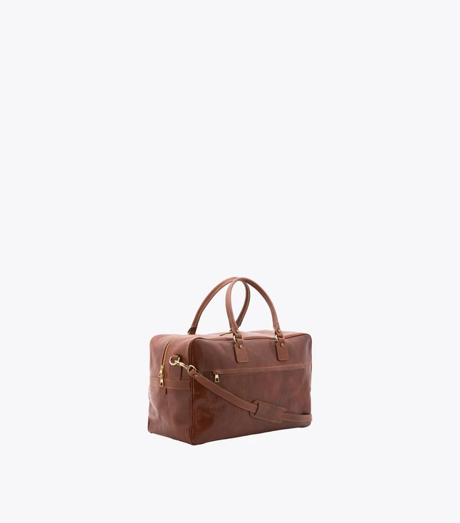 Vintage Leather Briefcase for Men with Handle and Multiple Pockets
