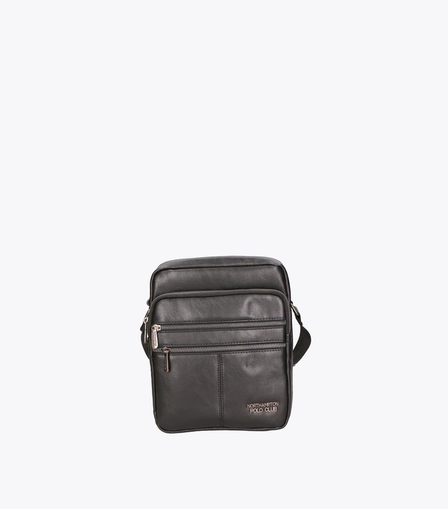 Vintage Vegan Leather Shoulder Bag for Men with Single Compartment
