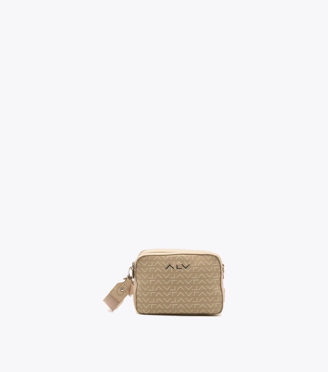 Boxy Mini Crossbody Bag Jacquard Textile with Detachable Strap for Daily Use
