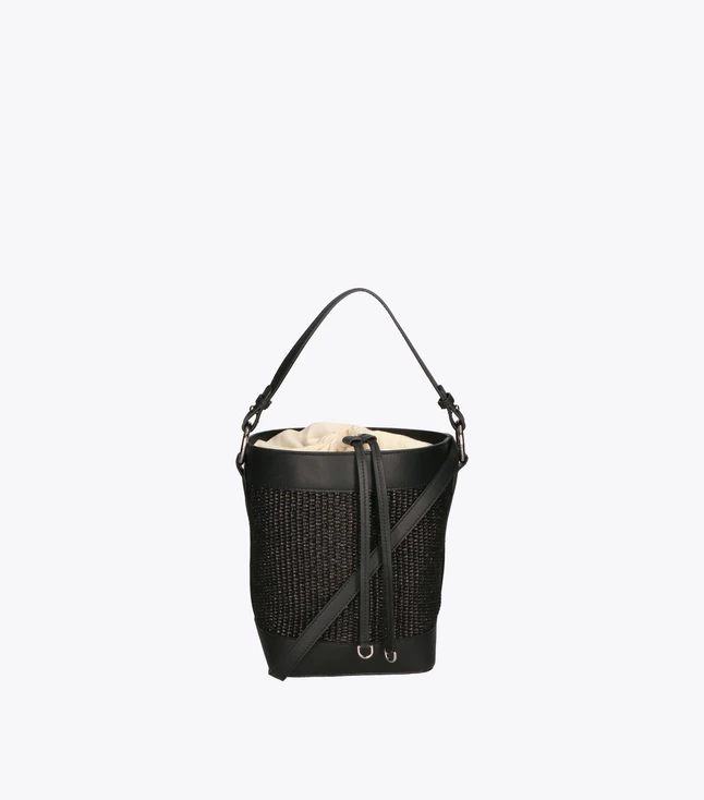 Stylish Italian Leather Tote Handbag for Women with Carabiner Closure and Inner Pockets
