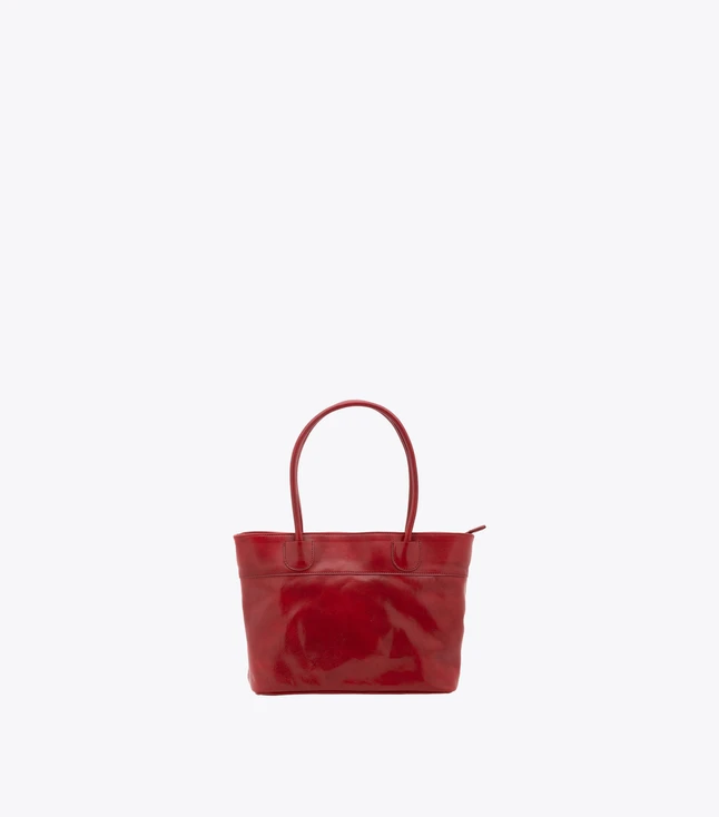 Vintage Leather Handbag for Women with Snap Closure and Inner Zip Pockets
