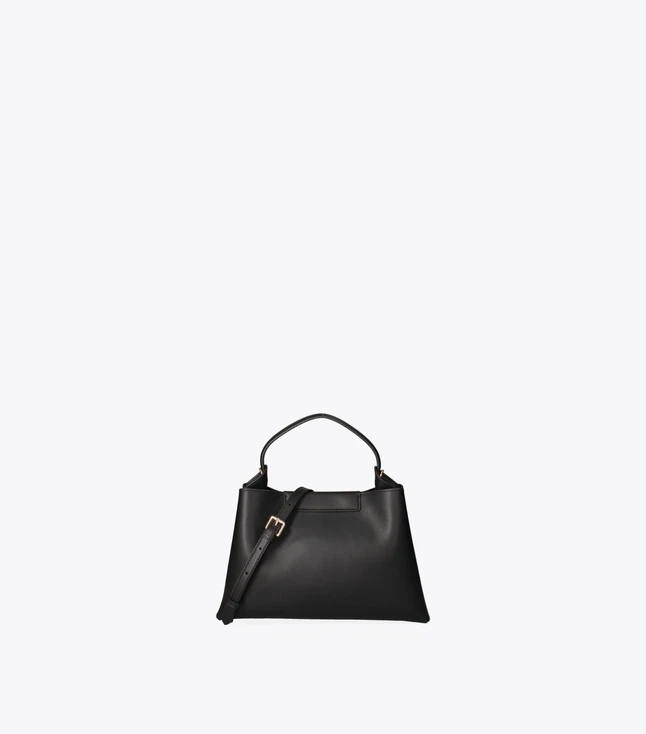 Stylish Italian Leather Shoulder Bag for Women with Magnetic Button Closure and Adjustable Straps
