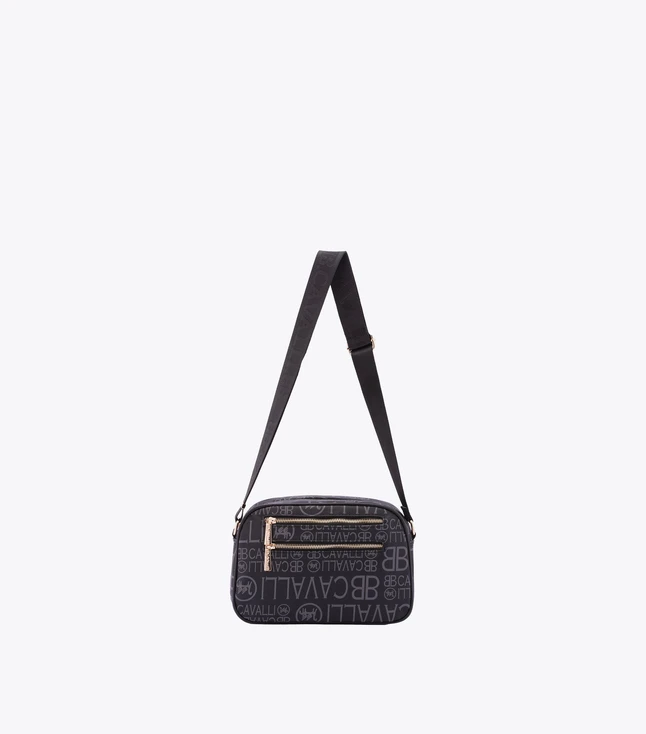 Monogram Print Crossbody Bag PU Leather for Everyday Use
