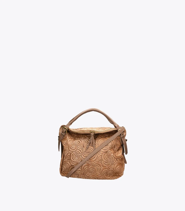 Vintage Leather Handbag for Women with Double Compartments and Adjustable Shoulder Strap
