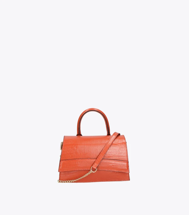 Stylish Italian Leather Handbag with Lizard-Print Texture for Women
