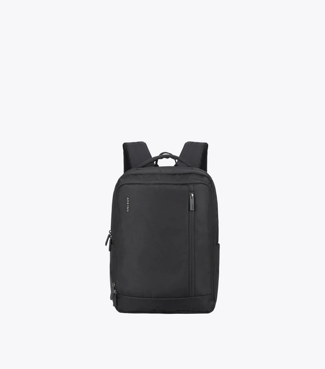 Minimalist Fabric and Leather Backpack for Unisex Daily Use
