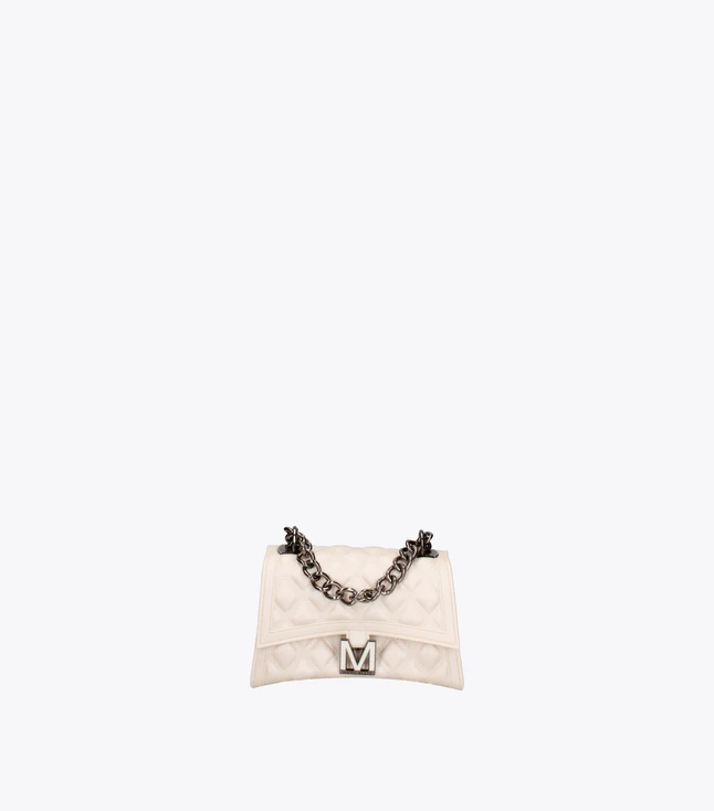 Stylish Italian Leather Crossbody Bag for Women with Chain Handle and Adjustable Strap
