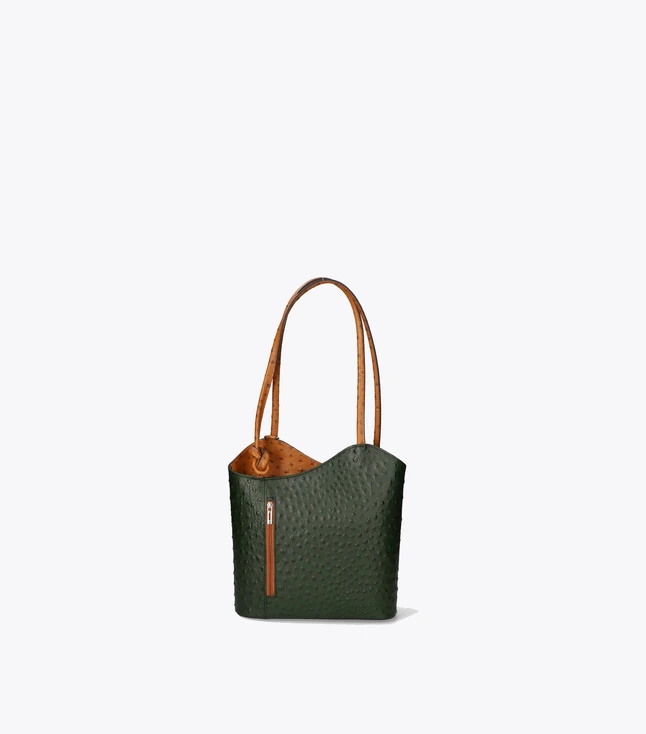 Stylish Italian Leather Tote Bag with Handles and Convertible into Backpack for Women
