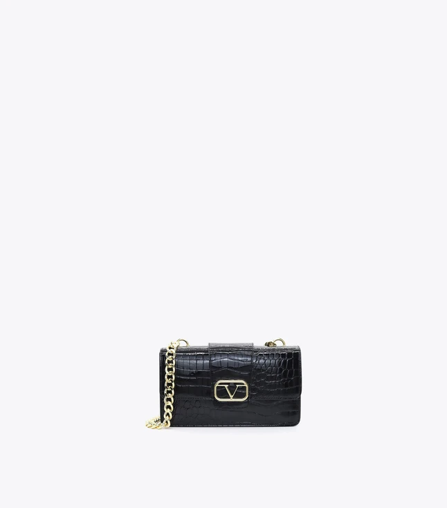 Stylish Vegan Leather Shoulder Bag with Magnetic Closure and Removable Strap
