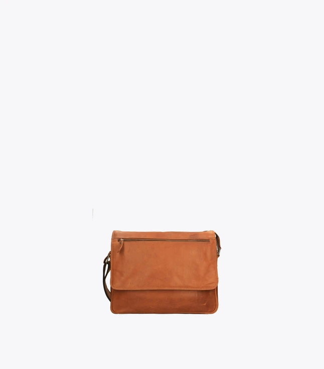 Vintage Leather Men’s Business Briefcase with Multiple Pockets and Adjustable Shoulder Strap

