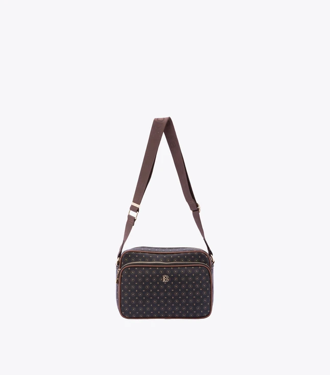 Stylish Fabric Crossbody Bag for Women with Multiple Zip Pockets and Adjustable Strap
