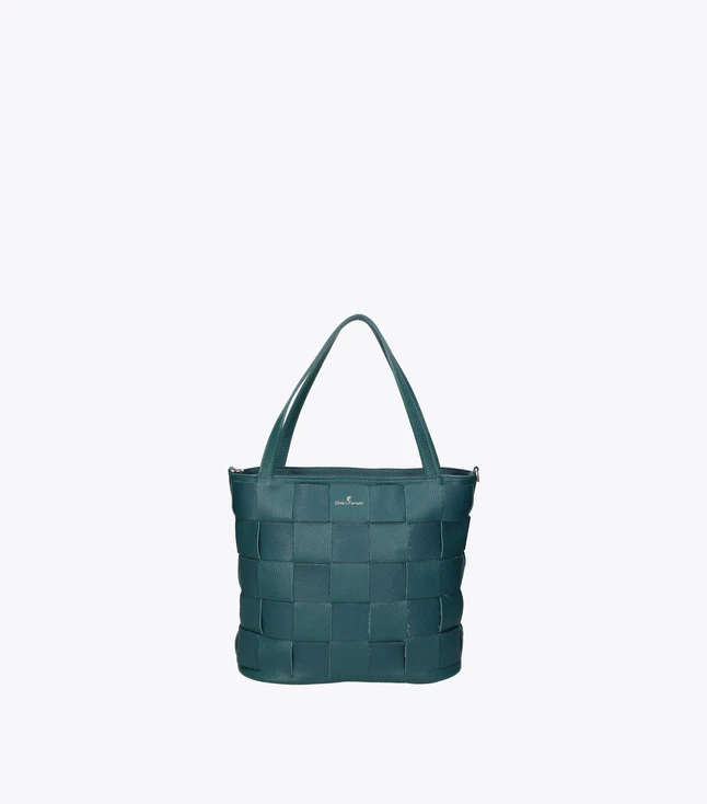 Minimalist Leather Shoulder Bag with Zip Closure and Inner Pockets for Women
