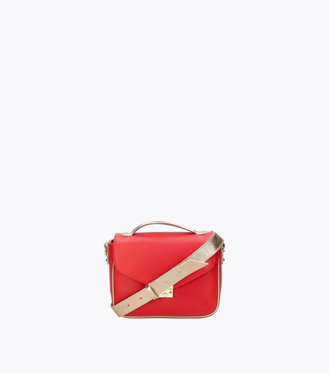 Elegant Leather Crossbody Bag for Women with Handle and Removable Shoulder Strap
