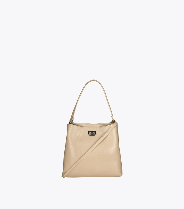 Elegant Leather Women's Double Compartment Handbag for Daily Use
