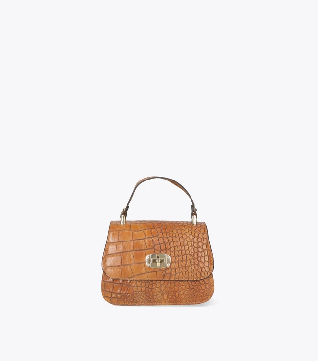 Vintage Leather Crocodile Print Handbag for Women Daily Use
