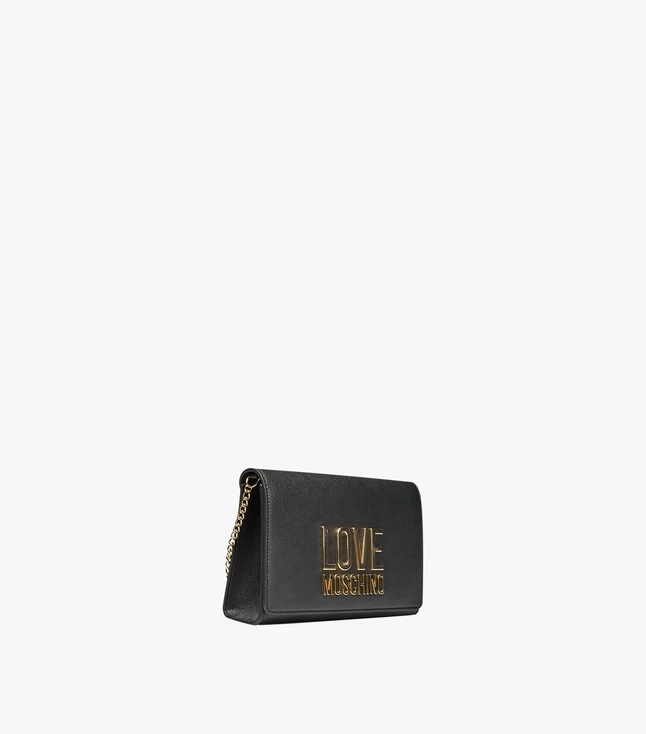 Stylish Italian Leather Clutch with Chain and Magnetic Flap Closure for Women

