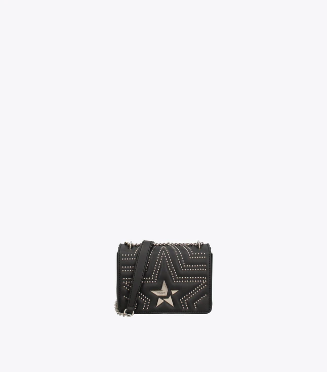 Studded Leather Chain Crossbody Bag with Star Embellishment for Evening Out