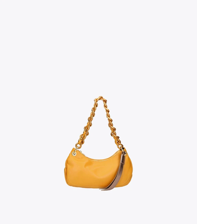 Stylish Italian Leather Shoulder Bag for Women With Chain and Removable Strap
