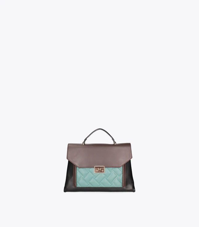 Stylish Fabric Tote Bag for Women with Chain and Eco-Leather Handles for Daily Use
