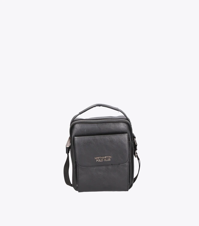 Casual Vegan Leather Shoulder Bag for Men with Multiple Compartments
