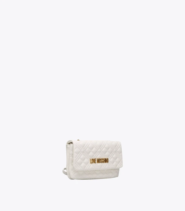 Stylish Italian Leather Clutch for Women with Chain Closure and Front Logo
