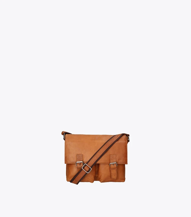 Vintage Leather Briefcase for Men with Multiple Pockets and Adjustable Shoulder Strap
