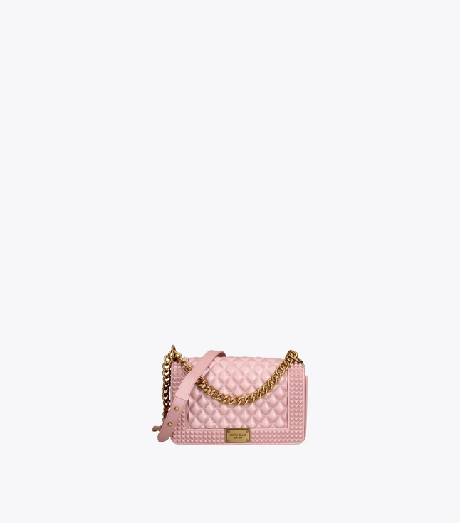 Quilted Leather Studded Crossbody Bag for Evening Outings