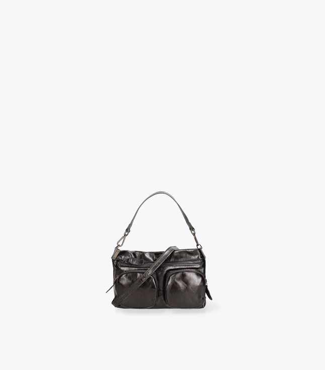 Stylish Italian Leather Shoulder Bag with Chain Detail for Women Daily Use
