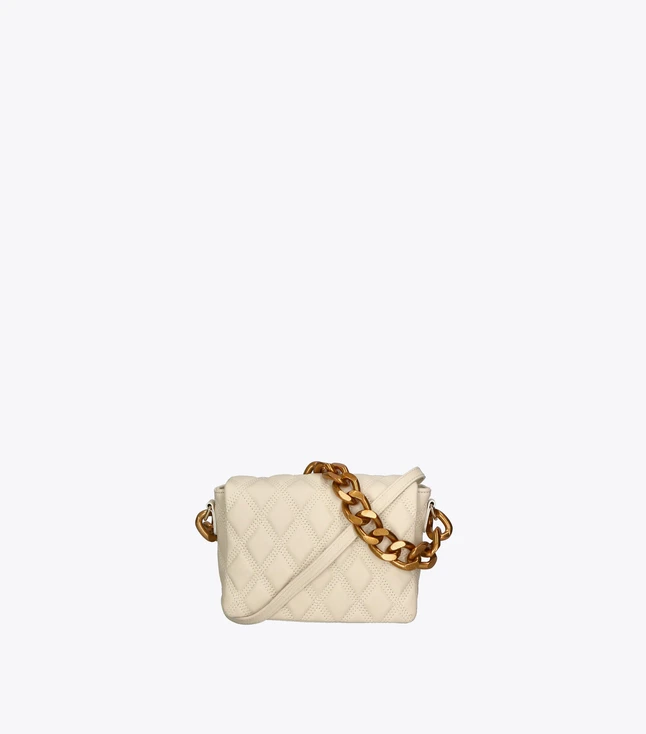 Stylish Italian Leather Mini Crossbody Bag with Chain Strap for Women

