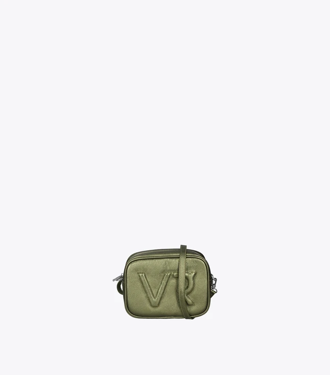 Vintage Fabric Crossbody Bag for Women with Chain Shoulder Strap and Heart Embellishment
