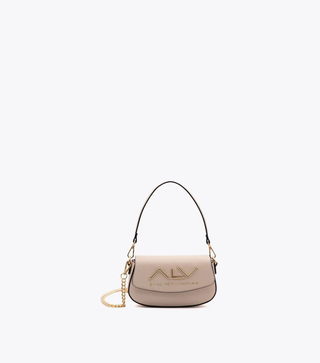 Minimalist Leather Crossbody Bag with Top Handle And Chain Strap Everyday Use