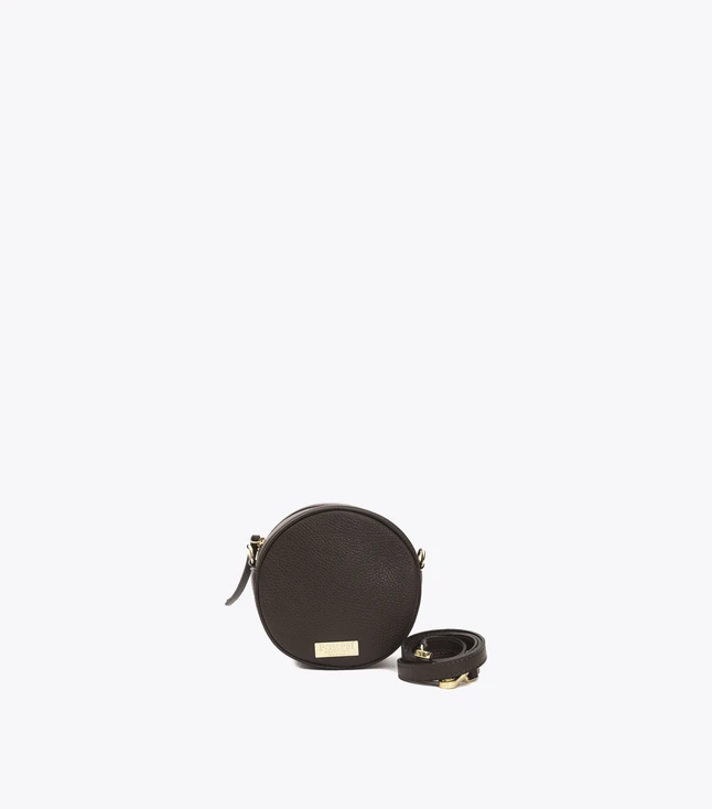Pebble Leather Round Crossbody Bag for Everyday Essentials