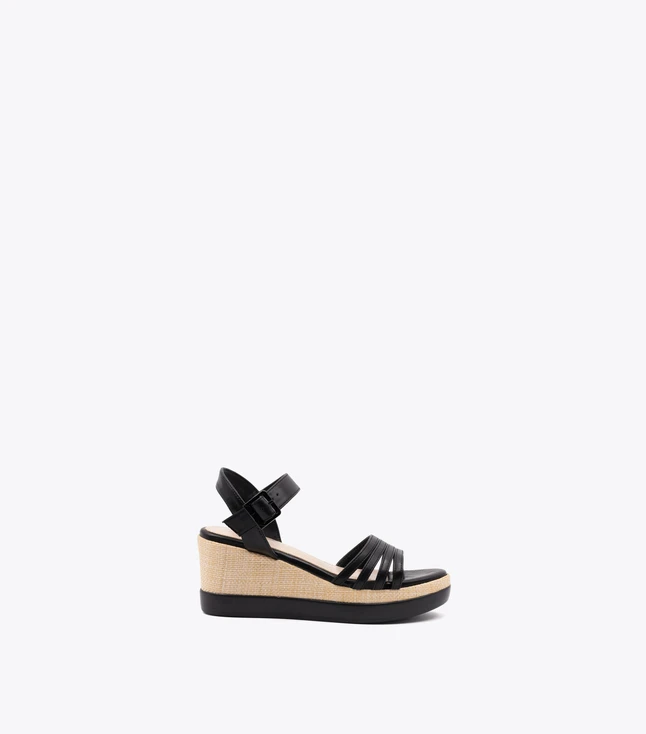 Leather Strappy Espadrille Wedge Platform Sandal Ankle Strap Everyday Wear