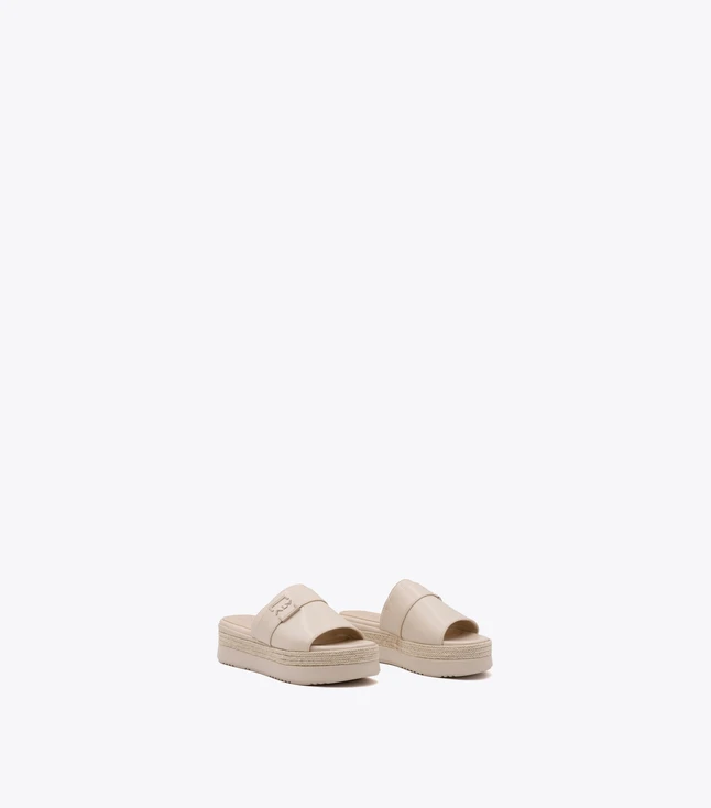 Casual Leather Platform Slide Sandals for Everyday Wear