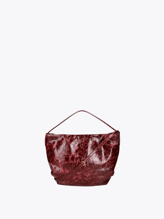 Crinkled Patent Leather Tote Bag for Everyday Use