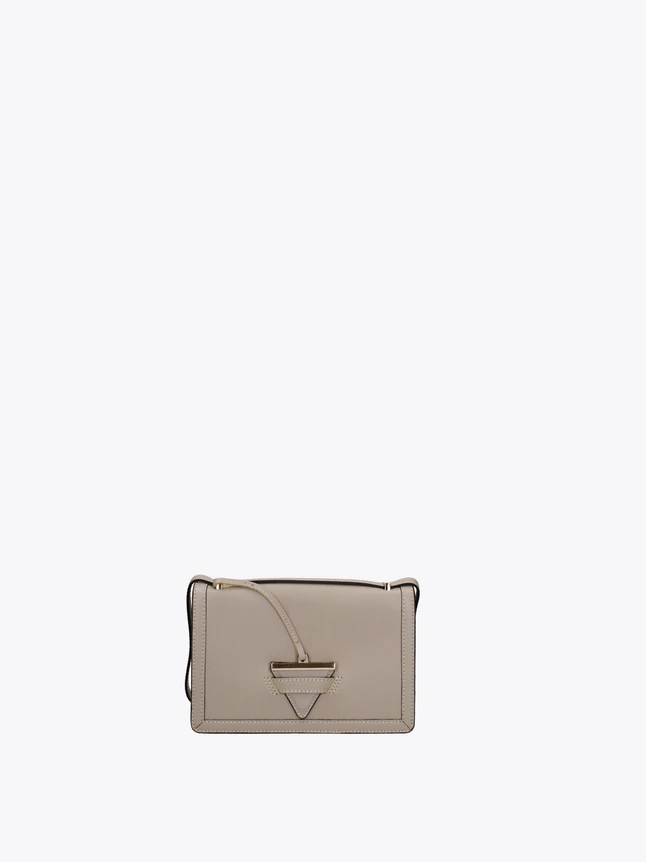 Minimalist Leather Crossbody Bag with Geometric Clasp for Evening