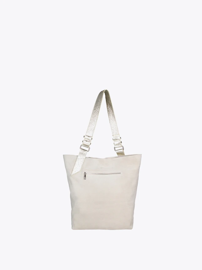 Suede Shoulder Bag with Shimmer Strap for Effortless Daily Style