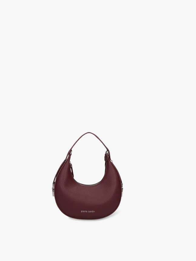 Chic Grained Leather Crescent Shoulder Bag For Versatile Style