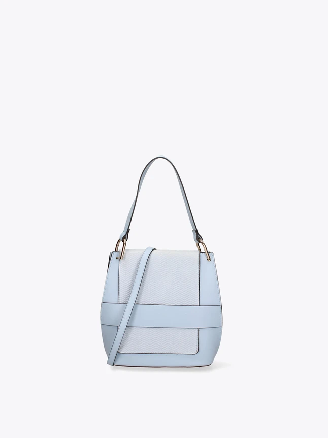 Pebbled Leather Bucket Bag with Detachable Shoulder Strap for Everyday Use
