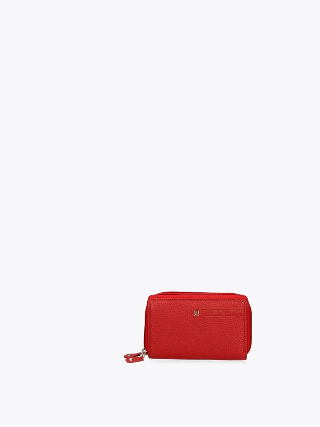 Compact Leather Wallet Zip Card Holder for Everyday Use