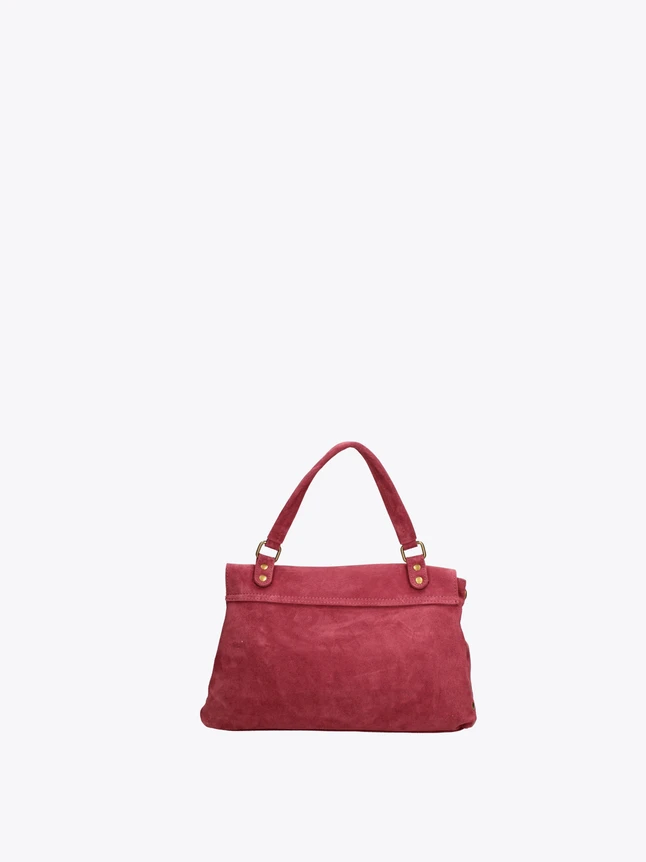 Chic Suede Flap Top Handle Shoulder Bag With Elegant Turn Lock