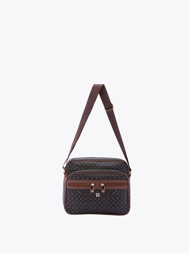 Minimalist Leather Crossbody Bag Dot Pattern Everyday Use