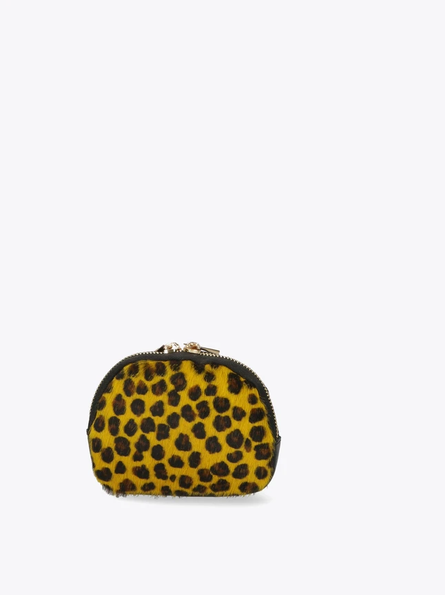 Leopard Print Faux Fur Coin Pouch Clutch for Evening Essentials