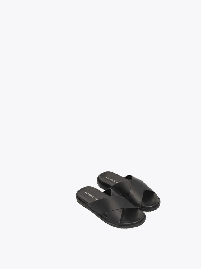 Crisscross PU Leather Slide Sandals for Casual Everyday Wear