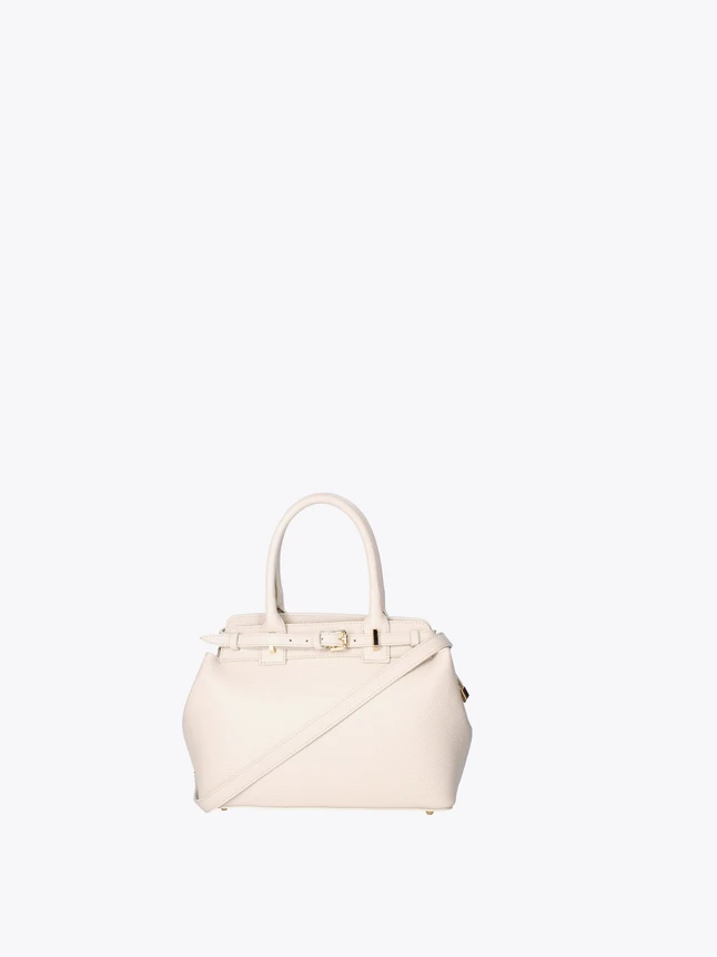Leather Satchel Handbag with Top Handles And Crossbody Strap